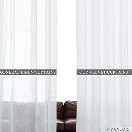 Yancorp Non-See-Through Velvet Opaque Privacy Curtains 2 Panels Drapes