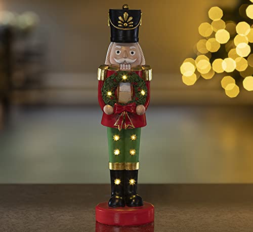 VP Home Christmas Snowman Decor, Figurines Resin Snowman Lighted Decorations, Indoor Nutcrackers Christmas Decorations, Light Up Snowman Indoor Decoration, Fiber Optic Decorations for Festive Holiday