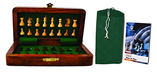 THE WILSWANK 10 x 10 Inch Premium Foldable Magnetic Chess Set with Free Chess Bag and Strategy Guide Book (How to Play Chess)