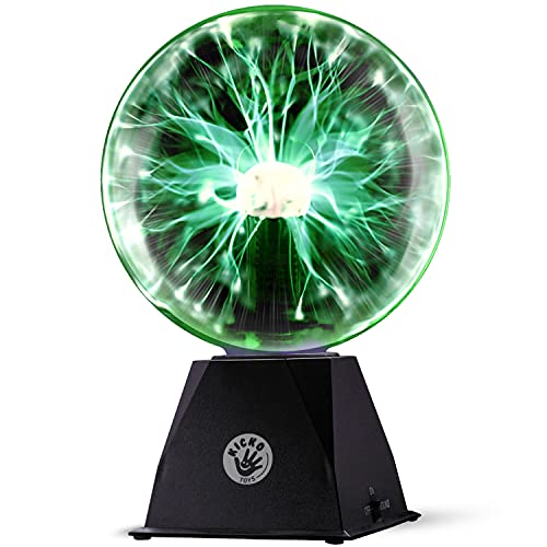 Kicko Green Plasma Ball - 7 Inch - Nebula, Thunder Lightning, Plug-in - for Parties, Decorations, Prop, Kids, Bedroom, Home
