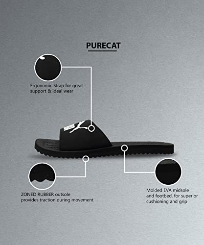Puma Men Pure Cat Slide Color Black Black White Size 13 Pair of Shoes