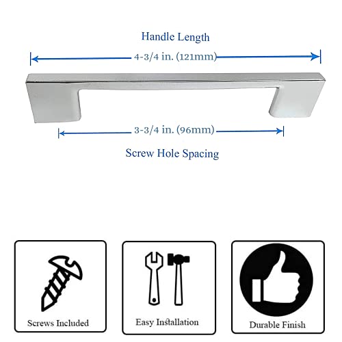 10 Pack Solid Sleek Handle Pulls Kitchen Cupboard Door Office Wardrobe