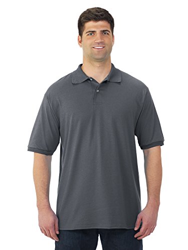 Jerzees Men's SpotShield Short Sleeve Polo, Charcoal  XX-Large