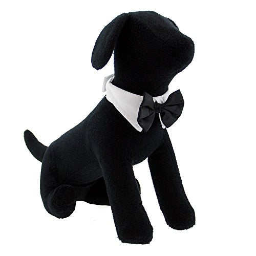 DOGGIE DESIGN Formal Black Dog Bow Tie (Medium: Neck 13-16")