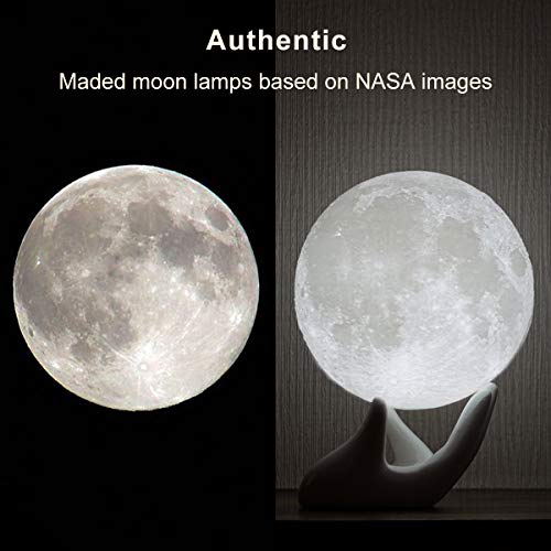 Mydethun Moon 3D Printed Lunar Lamp 3.5 Inch White & Yellow
