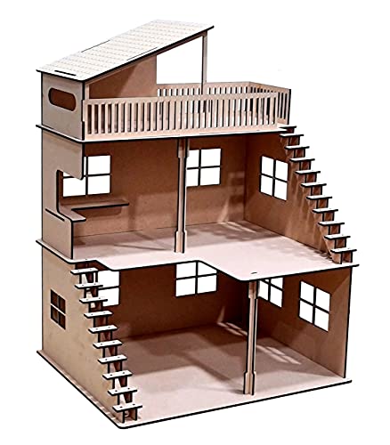 Stonkraft Wooden Doll House Dollhouse Home Decor Construction Toy Kit 3d Puzzle