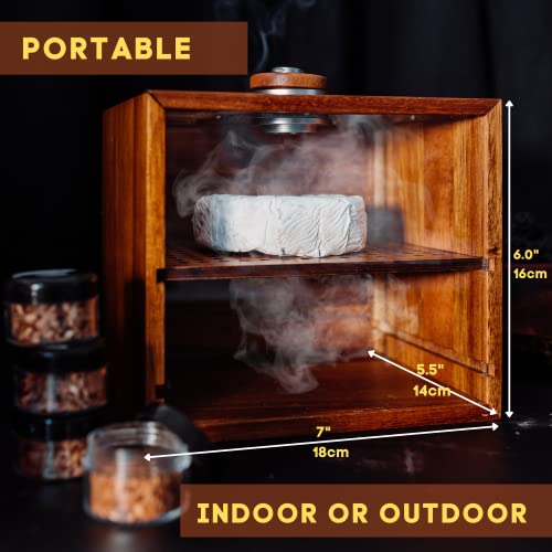 Culinary Smoker Box | Indoor Smoker | Portable Cold Smoker | Smoking Gun Not Required | Food Smoker, Cheese | Wood Chips for Smoke Infuser Cocktail Smoker | Smoke Drinks Whiskey, Bourbon, Old FashionedBourbon, Old Fashioned