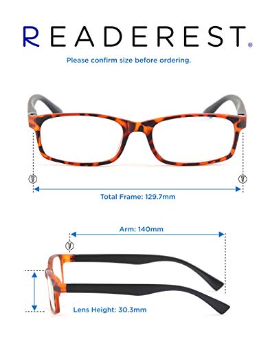 Readerest Blue Light Blocking Reading Glasses (Tortoise/Black, 1.50 Magnification) Computer Glasses, fashionable for men and women, Anti Glare, Anti Eyestrain, UV protection
