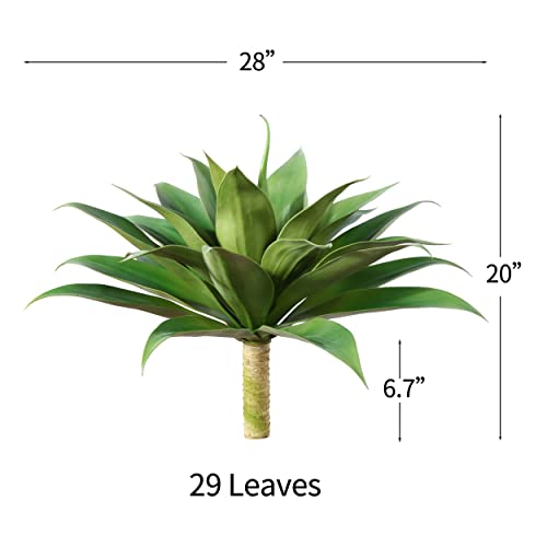 Ferrgoal Artificial Plants Fake Agave Plant 28 Inch Natural Home Decor Plants