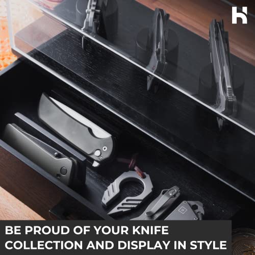 Holme & Hadfield EDC Pocket Knife Display Case Stand Black Fathers Day Gift