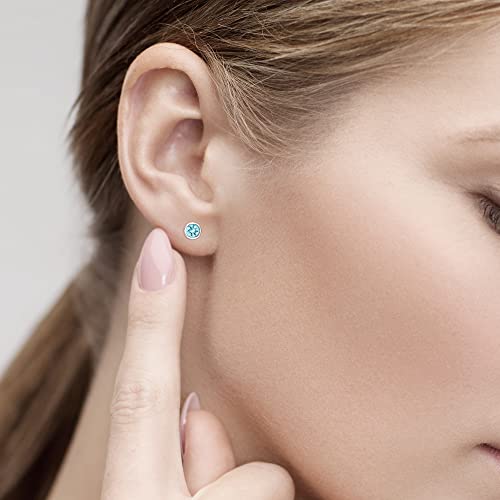 Lecalla Flaunt 925 Sterling Silver Stud Earrings for Women 5mm Studs Earring