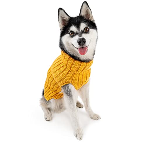 Zoo Snoods Yellow Sweater Keep Pets Warm in Winter Christmas New Year Large