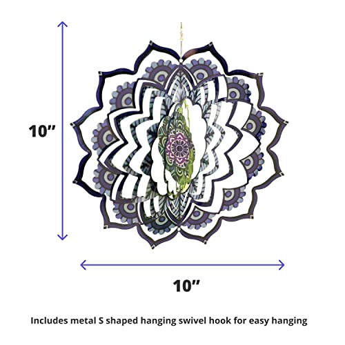 VP Home Mandala Kinetic Wind Spinner Hanging Garden Purple