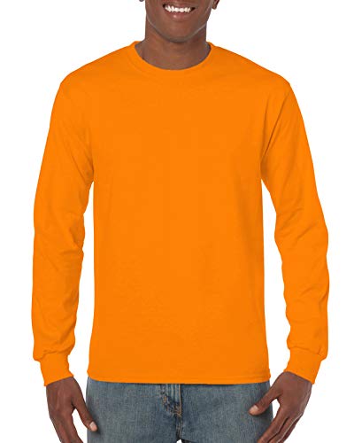 Gildan Heavy Cotton 100% Cotton Long Sleeve Tshirt 5400 Safety Orange L