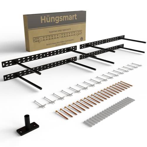 Hungsmart 4 X 22 Inch Heavy Duty Floating Shelf Bracket Long Decor 10 Inch Rod