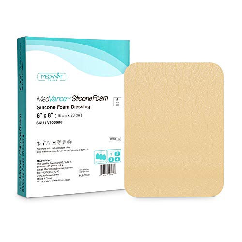 Medvance Tm Silicone Adhesive Foam Absorbent Dressing 6 X8 Inch Box of 5 Dressings