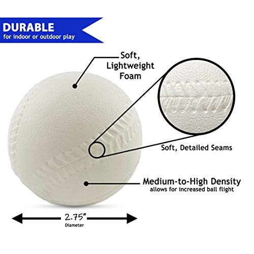Foam Toddler Baseballs 3pack Soft Balls Pitching Machine Tball Set White