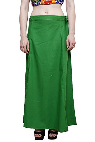 CRAFTSTRIBE Saree Petticoat Cotton skirt Sari Green Innerwear Wrap Skirt