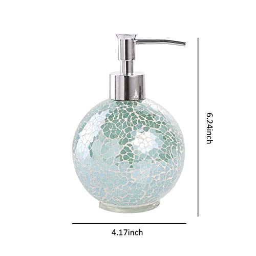 WHOLE HOUSEWARES | Bathroom Accessory Set 4-Piece Decorative Glass (Turquoise)