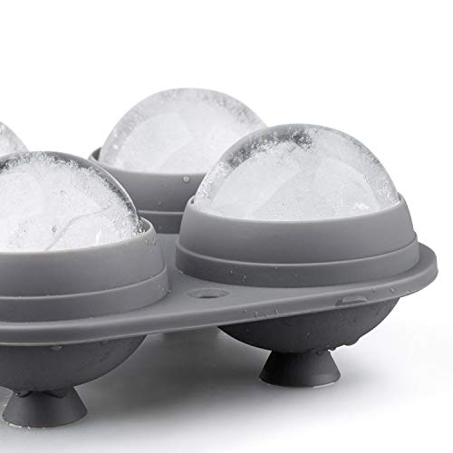 Samuelworld Large Sphere Ice Tray - 2.5 inches Ice Mold for Cocktail and Scotch Gray