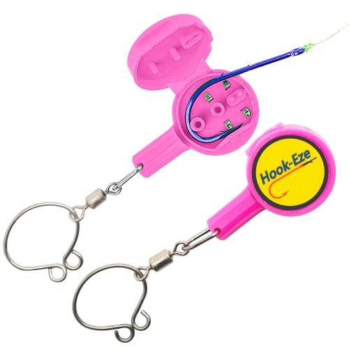 HOOK-EZE Fishing Knot Tying Tool Two Standard Sized Tools Included Pink
