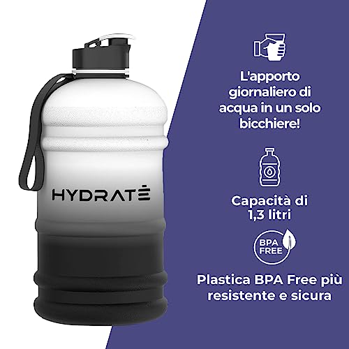 Half Gallon Water Bottle - BPA Free, Flip Cap, Gym/Sports, Matte