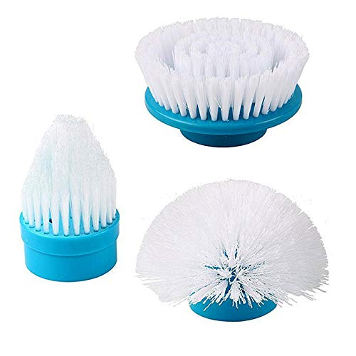 Replacement Brush Heads for Hurricane Spin Scrubber with Multi-Function Set of 3（Flat,Dome,Corner） and Adapter for Bathroom, Floor, Wall and Kitchen