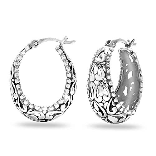 Lecalla 925 Sterling Silver Hoop Earrings Small Earrings for Women