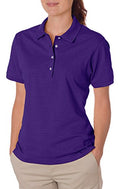 Jerzees Women's Four Button Placket Side Vent Polo Shirt Small Deep Purple