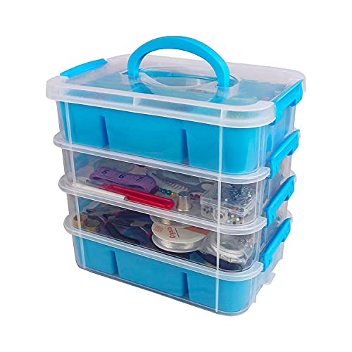 Multi-Compartment Craft Storage Organizer Box with Dividers - Perfect for Arts, Beads, Sewing Supplies, and Jewelry Making - Plastic Container - Ideal Hobby Organizer and Embroidery Thread Holder