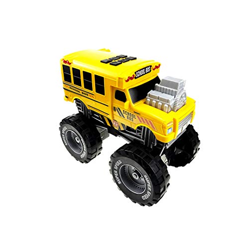 School Bus Monster Truck with Lights and Sounds, School Bus Vehicle Toy, for Toddlers, Boys and Girls Ages 3+
