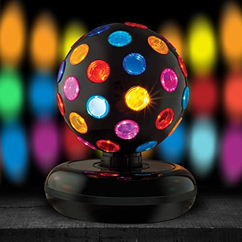 Kicko Spinning Disco Ball with LED Lights - for Parties, Lighting, Halloween, Christmas, Flare - 11 Inches Tall, 1 Pack