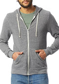 Alternative Men's Rocky Fleece Zip Hoodie, Eco Grey 3X-Large