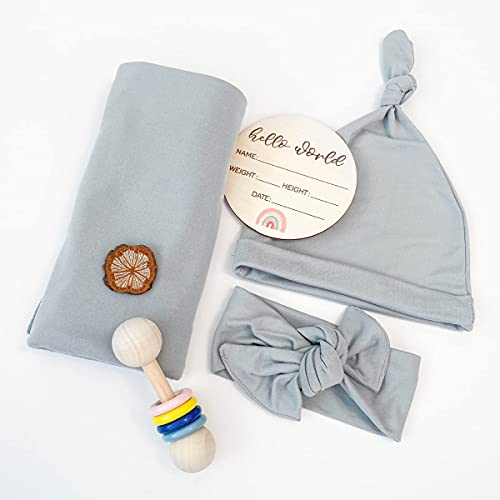 Newborn Swaddle Set - Wrap Your Precious Baby in This Cotton Newborn Swaddle and Hat Set