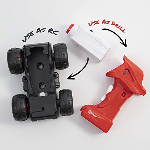 Truck Toy with Drill Take Apart Trucks Construction Set  Converts to Remote Control Fire Truck 3 in 1 Electric Construction Truck for Kids