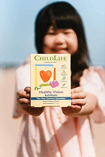 CHILDLIFE ESSENTIALS Healthy Vision SoftMelts - for Infants, Babies, Kids, Toddlers, Children, and Teenagers - Natural Berry Flavor - 27 Tablets