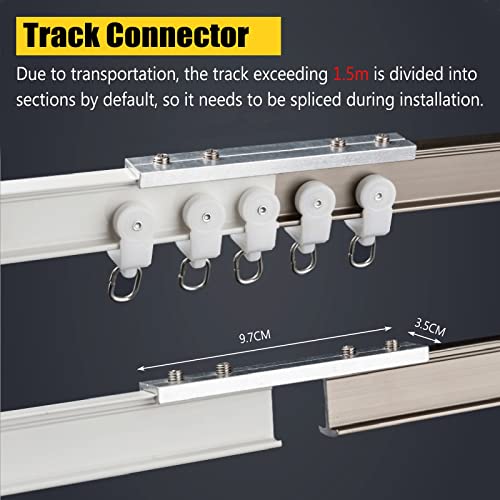 Ceiling Curtain Track Hospital Curtain RV Curtain Room Divider Ceiling  Track Rail System, Flexible Bendable Curved Straight Curtain Rod for Bunk