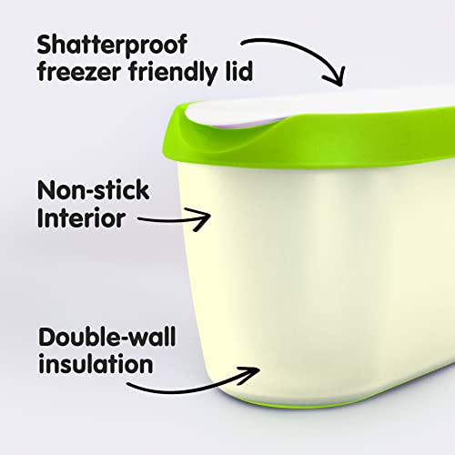 Sumo Ice Cream 2 Containers for Homemade Ice Cream 1.5 Quart Green