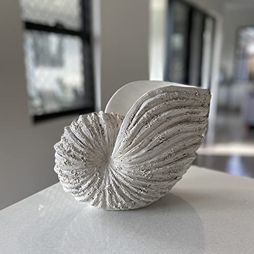 Huey House Nautilus Shell Sculpture Replica Beach Themed Ocean Decor for Home