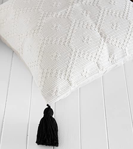 Inspired Ivory Boho Throw Pillow Covers-Set of 4 Decorative Farmhouse
