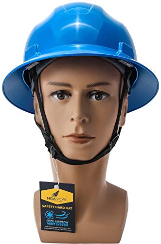 Noa Store Hdpe Blue Full Brim Hard Hat With Fas Trac Suspension