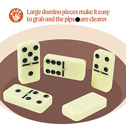 Dominos Jumbo Set Game Premium Classic 28 Pieces Double Six Domino Durable