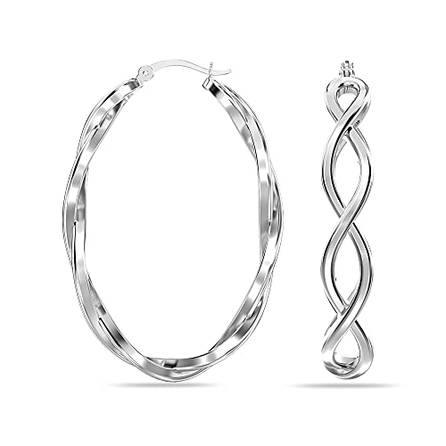 Charmsy 925 Sterling Silver Jewelry Hoop Earrings Earring for Women Teen 30 Mm