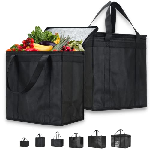 NZ Home Insulated Grocery Bags Hot and Cold Food Bag 1 Pack Black