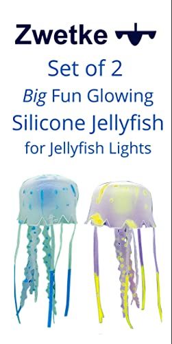 Fantasy Jellyfish for Jellyfish Lamps - Set of 2 Big Fun Glowing Silicone Jellyfish for Jellyfish Lava Lights & Aquariums