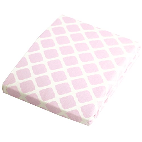 Kushies Changing Pad Cover for 1" pad 100% Breathable Cotton Pink Lattice