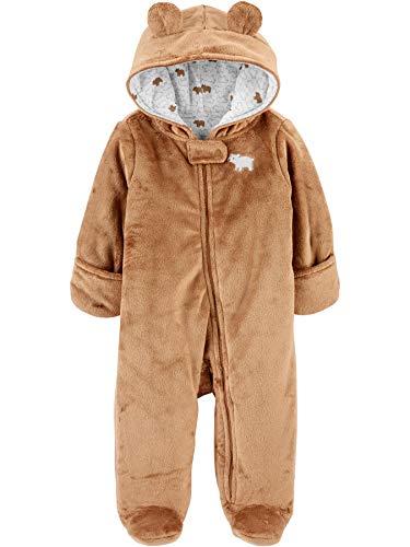 Simple Joys by Carter's Baby Girls' Jumpsuit Pram Brown Bear 0 to 3 Months