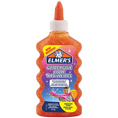 Elmers Pva Glitter Glue Orange 177 Ml Washable Kid Friendly