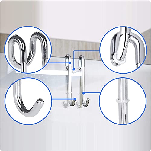 Bamodi Shower Hooks Set - Glass Door Shower Hooks 11 cm - Extremely Lightweight Bathroom Hooks Bath Shower Screen - Use as a Towel Hanger Bathroom Holder Shower Door