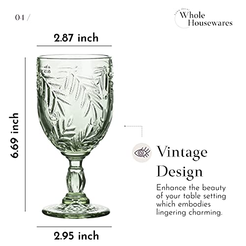 WHOLE HOUSEWARES  Coloured Vintage Set of 6 Green Glassware & Drinkware